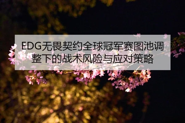 EDG无畏契约全球冠军赛图池调整下的战术风险与应对策略